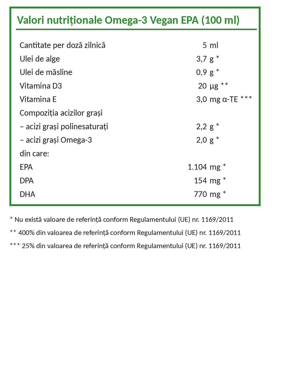 3 x Omega 3 Vegan EPA Ulei -pachet promotional