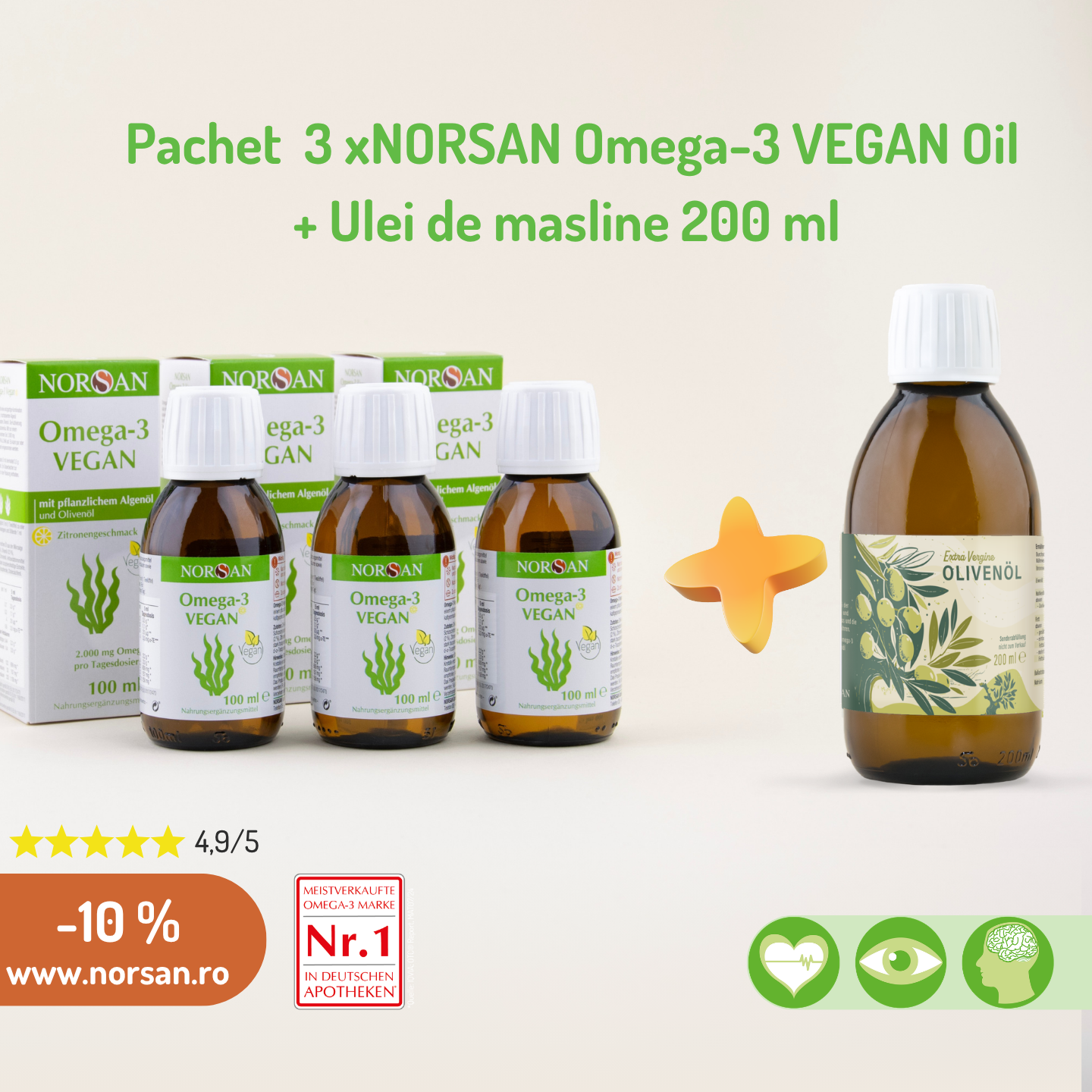 Pachet Promotional 3 x Norsan Vegan Oil + Ulei masline 200 ml