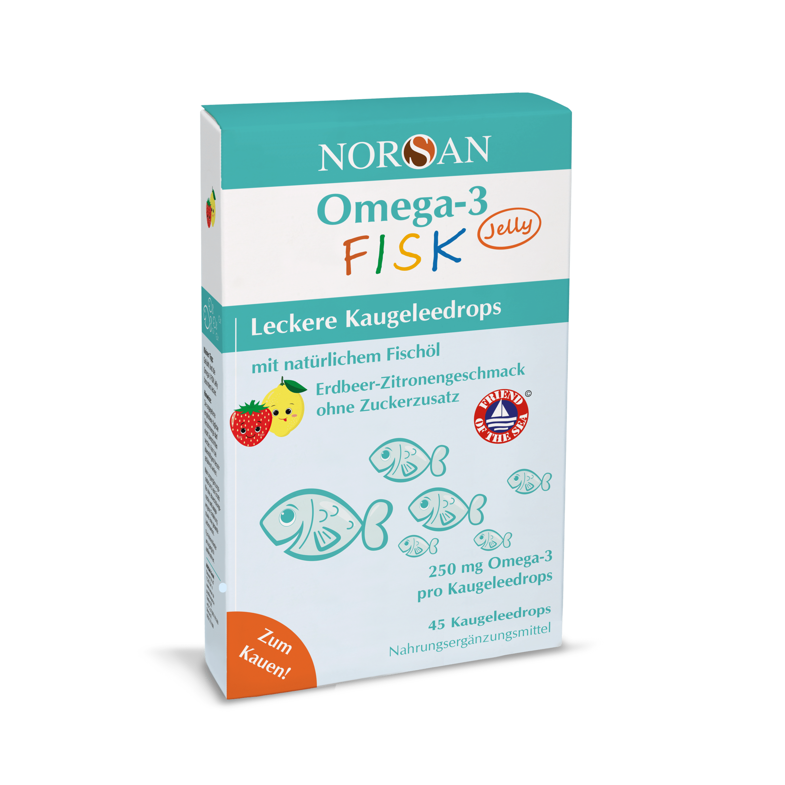 NORSAN Omega 3 FISK jeleuri, cutie cu 45 de jeleuri