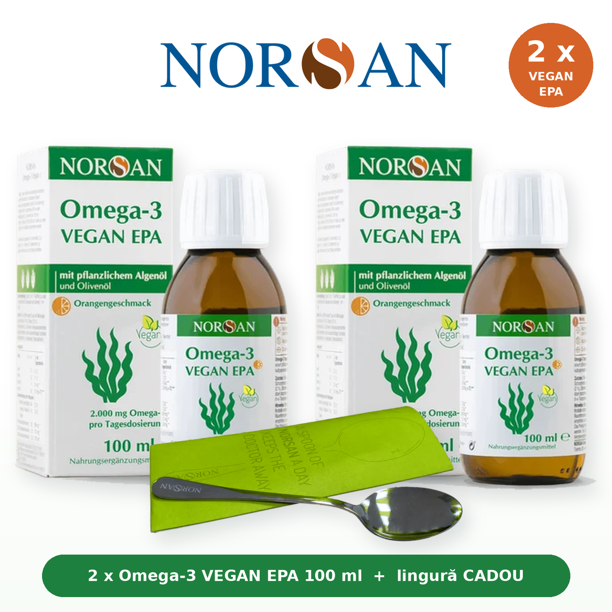 Pachet Toamna/ 2 x Vegan EPA Oil+Lingura 5 ml